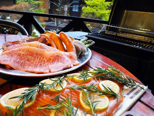 【朝・夕の二食付き】楽ちん部屋食♪好評のＢＢＱと焼立パンを満喫♪朝食はお得な「限定セット」